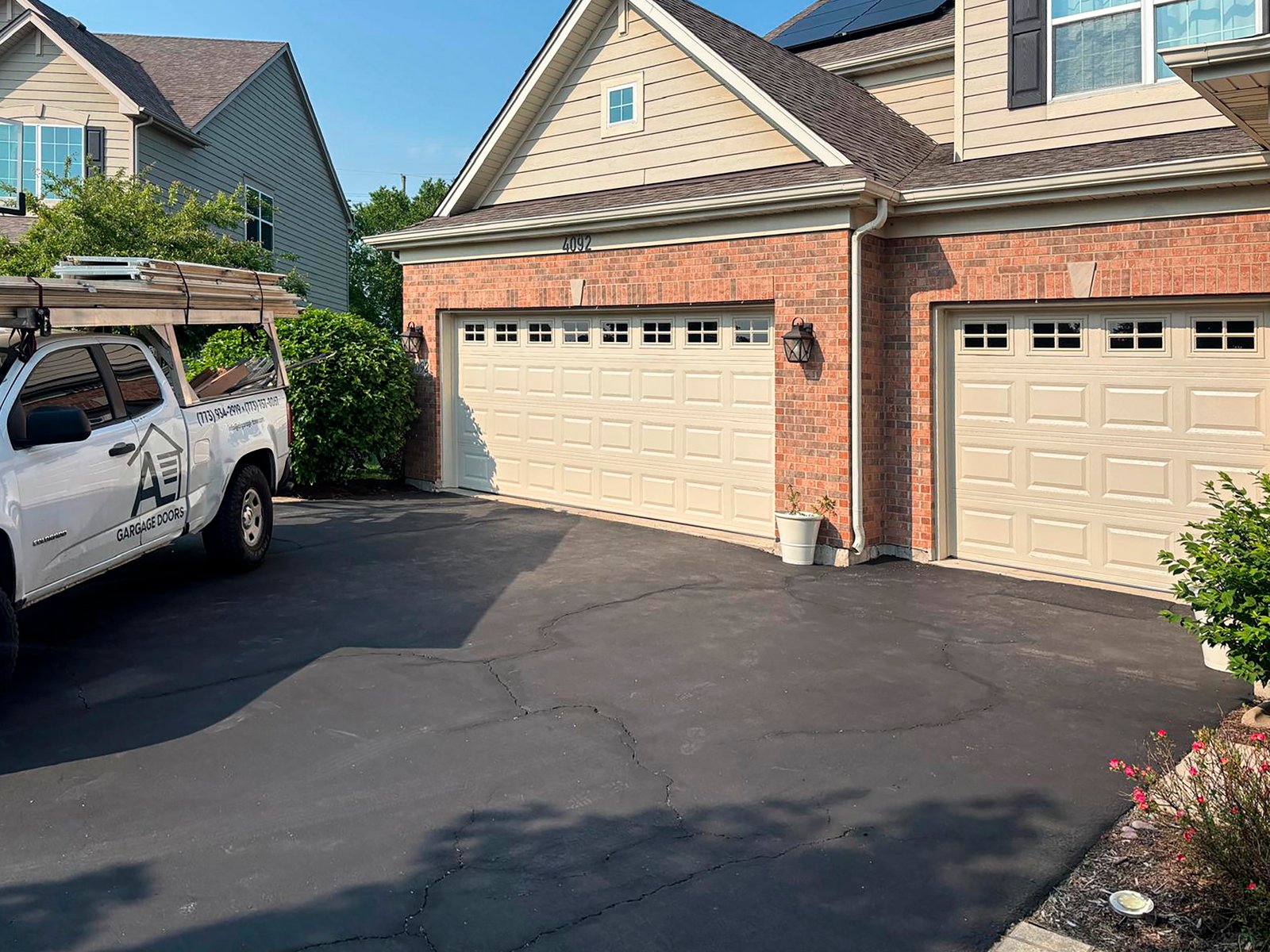 Raised panel garage door installation Chicago IL